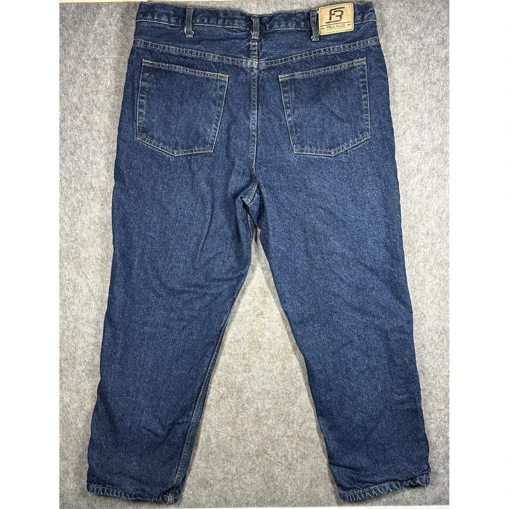 Full Blue Registered Jeans Mens 38x30 Flannel Lined Denim Straight Leg Blue